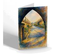 GREETING CARD - Vicar's Close, Wells (b) - Vintage Art Style