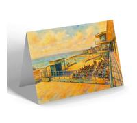 GREETING CARD - View from De La Warr Pavilion Bexhill on Sea - Vintage Art Style