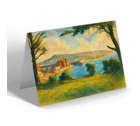 GREETING CARD - View from Lawn, Chesil Beach Camp - Vintage Art Style
