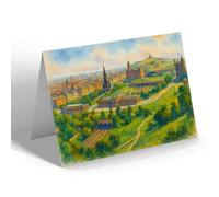 GREETING CARD - View from the Castle, Edinburgh (b) - Vintage Art Style