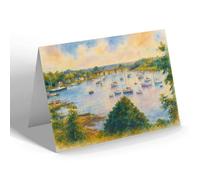 GREETING CARD - Village & River, Bursledon (b) - Vintage Art Style