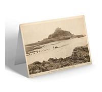 GREETING CARD - Vintage Cornwall - St. Michael's Mount from Chapel Rock