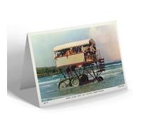 GREETING CARD - Vintage Devon Burgh Island Ferry (Sea Tractor) Bigbury-on-Sea b