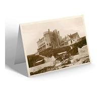 GREETING CARD - Vintage Devon - Burgh Island Hotel and Tractor, Bigbury-on-Sea