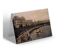GREETING CARD - Vintage London - Thames Embankment, Cecil and Savoy Hotels (b)