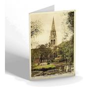 GREETING CARD - Vintage Middlesex - Gardens and Church, Feltham (b)