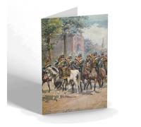 GREETING CARD - Vintage Military - The 7th Hussars entering London For Road Duty