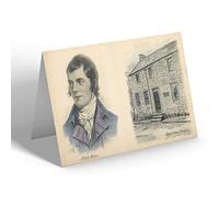 GREETING CARD - Vintage Scotland - Robert Burns & Burns' House, Dumfries