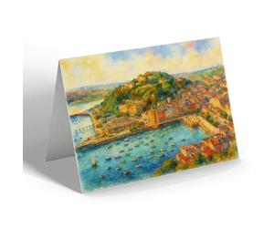 GREETING CARD - Waldon Hill, from Vane Hill, Torquay - Vintage Art Style