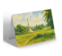 GREETING CARD - War Memorial & the Common, Roehampton - Vintage Art Style