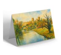 GREETING CARD - Warwick Castle (c) - Vintage Art Style