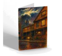 GREETING CARD - Watergate Street, Chester - Vintage Art Style
