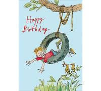 Happy Birthday Boy On Tyre Swing Greeting Card