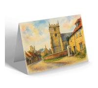 GREETING CARD - West Street, Corfe Castle (b) - Vintage Art Style
