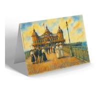 GREETING CARD - Weston-super-Mare. Grand Pier Pavilion (b) - Vintage Art Style