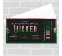 Greeting Card - Wicked Musical Show Theatre Personalised Surprise Ticket Gift Voucher | Custom Greeting Card | Personalised | Custom