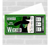 Greeting Card - Wicked The Musical Show Theatre Personalised Surprise Ticket Gift Voucher | Custom Greeting Card | Personalised | Custom