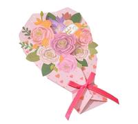 Greeting Card With Bouquet - Handmade Flower Card, Elegant Watercolour Design | Paper Bouquets K Thoughtful Sympathy Card For Birthday For Women, Mother, Wife, Girlfriend, Sister, Daughter
