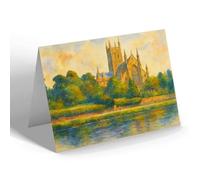 GREETING CARD - Worcester Cathedral (a) - Vintage Art Style