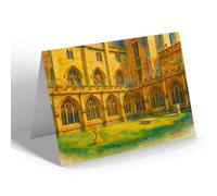 GREETING CARD - Worcester. Cathedral, The Cloisters - Vintage Art Style
