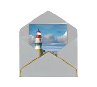Greeting Cards 17.5 X 11.5 Cm Blank Note Cards Beach Lighthouse Greeting Card Folding Blank Greeting Note Cards With Envelopes Thank Of You Card Blank Card For All Occasions
