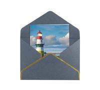 Greeting Cards 17.5 X 11.5 Cm Blank Note Cards Beach Lighthouse Greeting Card Folding Blank Greeting Note Cards With Envelopes Thank Of You Card Blank Card For All Occasions