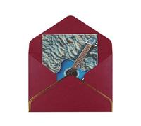 Greeting Cards 17.5 X 11.5 Cm Blank Note Cards Blue Guitar Greeting Card Folding Blank Greeting Note Cards With Envelopes Thank Of You Card Blank Card For All Occasions