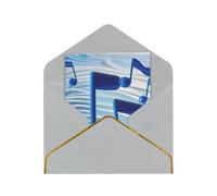 Greeting Cards 17.5 X 11.5 Cm Blank Note Cards Blue Musical Notes Greeting Card Folding Blank Greeting Note Cards With Envelopes Thank Of You Card Blank Card For All Occasions
