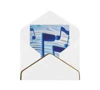 Greeting Cards 17.5 X 11.5 Cm Blank Note Cards Blue Musical Notes Greeting Card Folding Blank Greeting Note Cards With Envelopes Thank Of You Card Blank Card For All Occasions