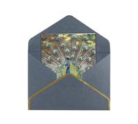 Greeting Cards 17.5 X 11.5 Cm Blank Note Cards Blue Peacock Greeting Card Folding Blank Greeting Note Cards With Envelopes Thank Of You Card Blank Card For All Occasions
