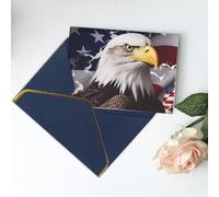 Greeting Cards 6" Ã- 4" Thank You Card America US Flag Bald Eagle Blank Card for Birthday Thinking of you cards for All Occasions