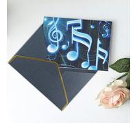 Greeting Cards 6" Ã- 4" Thank You Card Blue Musical Notes Blank Card for Birthday Thinking of you cards for All Occasions