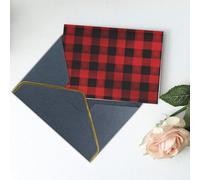 Greeting Cards 6" Ã- 4" Thank You Card Red Black Buffalo Check Plaid Pattern Blank Card for Birthday Thinking of you cards for All Occasions