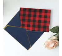 Greeting Cards 6" Ã- 4" Thank You Card Red Black Buffalo Check Plaid Pattern Blank Card for Birthday Thinking of you cards for All Occasions