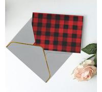 Greeting Cards 6" Ã- 4" Thank You Card Red Black Buffalo Check Plaid Pattern Blank Card for Birthday Thinking of you cards for All Occasions