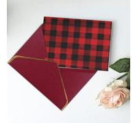 Greeting Cards 6" Ã- 4" Thank You Card Red Black Buffalo Check Plaid Pattern Blank Card for Birthday Thinking of you cards for All Occasions