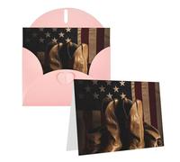 Greeting Cards American Flag with Cowboy Boots Blank Cards With Envelopes Thank You Cards Note Cards Happy Birthday Cards Valentine's Day Cards for Graduation Wedding Party Invitations 4 x 6 inch