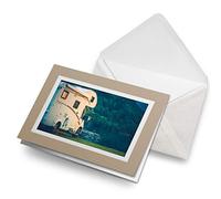 Greeting Cards Biege (Insert) - Camper Van Motorhome Camping Blank Greetings Card Birthday Kids Party Boys Girls #16466