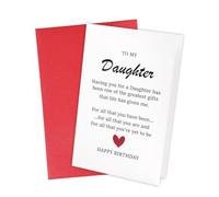 Greeting Cards Birthday Daughter, 7.13x4.72in Happy Birthday Daughter Card with Envelope Simplicity Birthday Gift Card for Daughter from Mom & Dad