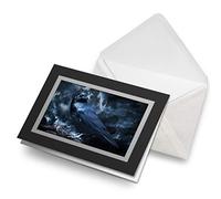 Greeting Cards Black (Insert) - Black Raven Crow Black Bird Blank Greetings Card Birthday Kids Party Boys Girls #24526