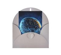 Greeting Cards Blank Note Cards 10 X 15 Cm Artificial Intelligence Brain Greeting Card Folding Blank Greeting Note Cards With Envelopes Thank Of You Card Blank Card For All Occasions