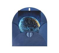 Greeting Cards Blank Note Cards 10 X 15 Cm Artificial Intelligence Brain Greeting Card Folding Blank Greeting Note Cards With Envelopes Thank Of You Card Blank Card For All Occasions
