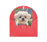 Greeting Cards Blank Note Cards 10 X 15 Cm Cute Maltese Puppy Greeting Card Folding Blank Greeting Note Cards With Envelopes Thank Of You Card Blank Card For All Occasions