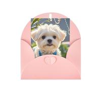 Greeting Cards Blank Note Cards 10 X 15 Cm Cute Maltese Puppy Greeting Card Folding Blank Greeting Note Cards With Envelopes Thank Of You Card Blank Card For All Occasions
