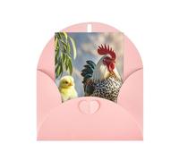 Greeting Cards Blank Note Cards 10 X 15 Cm Cute Rooster Chickens Greeting Card Folding Blank Greeting Note Cards With Envelopes Thank Of You Card Blank Card For All Occasions