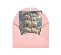 Greeting Cards Blank Note Cards 10 X 15 Cm Nautical Vintage Sailing Pirate Ship Greeting Card Folding Blank Greeting Note Cards With Envelopes Thank Of You Card Blank Card For All Occasions
