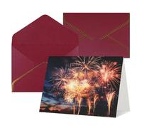 Greeting Cards Blank Note Cards with Envelopes 17.5 x 11.5cm Folding Thinking of you Cards Beautiful Fireworks Invitations Card for Holiday