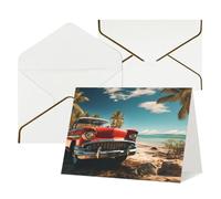 Greeting Cards Blank Note Cards with Envelopes 17.5 x 11.5cm Folding Thinking of you Cards Car Beach Invitations Card for Holiday