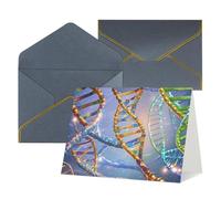 Greeting Cards Blank Note Cards with Envelopes 17.5 x 11.5cm Folding Thinking of you Cards DNA Genetic Helix Invitations Card for Holiday