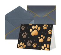 Greeting Cards Blank Note Cards with Envelopes 17.5 x 11.5cm Folding Thinking of you Cards Dog Paw Print Invitations Card for Holiday